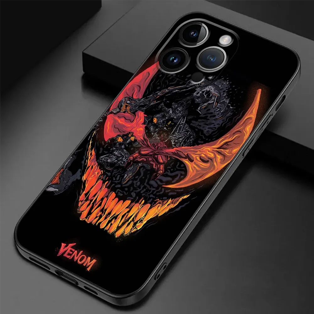 Marvel Cool Venom funda de teléfono para Apple iPhone XR 12 14 Pro 16 7 8 Plus 13 Mini XS Max 11 Pro 15ProMax SE, cubierta mate a prueba de golpes