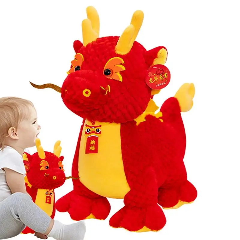 

Chinese Dragon Toy Chinese Dragon Plush Doll Lucky Stuffed Animal Lunar New Year Dragon Mascot For Spring Festival Home Store