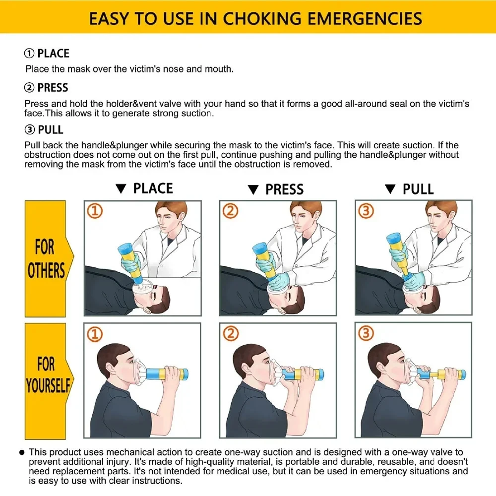 Auto CPR Rescue Device for Choking Emergency First Aid Tool Adults Kids