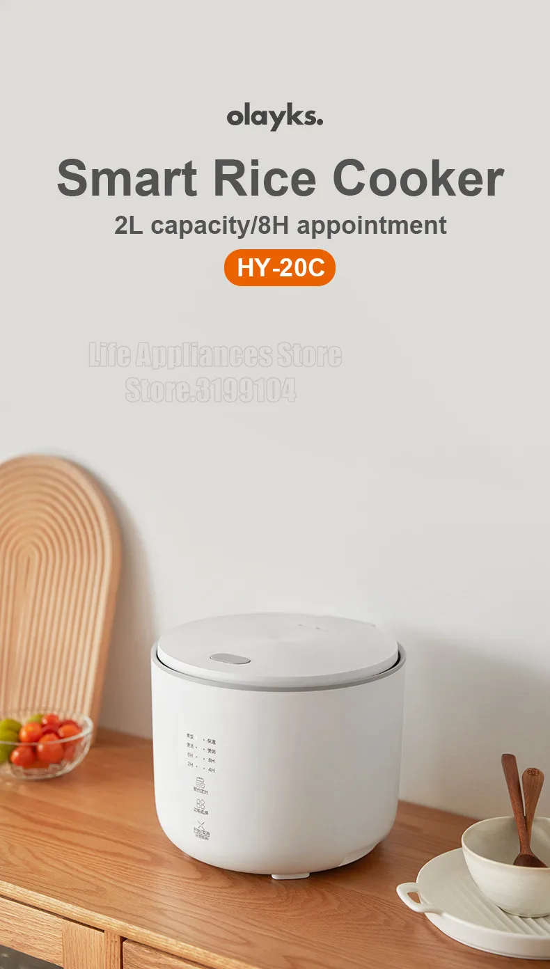 Description Picture 2 of itemOlayks 2L Electric Mini Rice Cooker Multifunctional Non Stick Pots for Cooking Portable Multicooker Appliances for Kitchen 220v