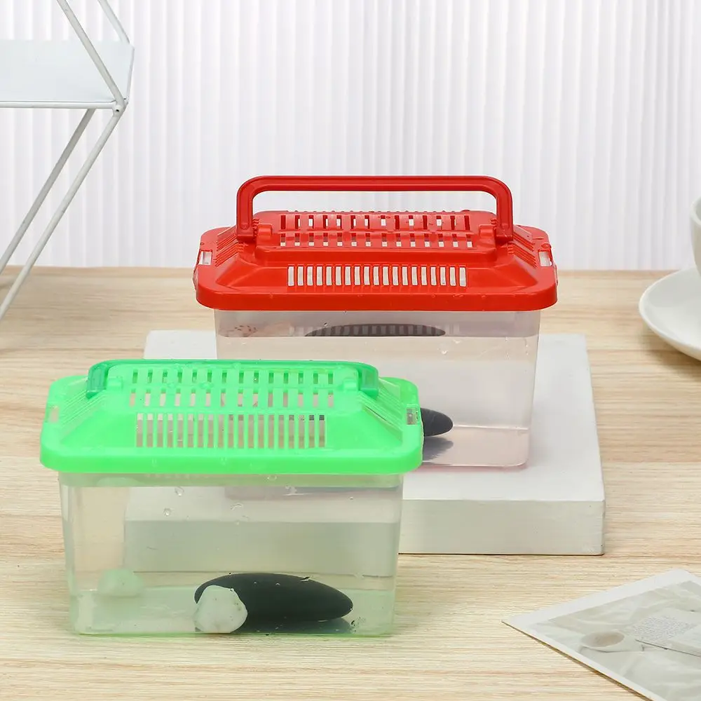 Portable Mini Aquarium Fish Tank Pet Breeding Square Box for Reptile Transport Hamster Breeding and Climbing Turtle Shaped Box fish aquarium,fish breeding box,turtle tank