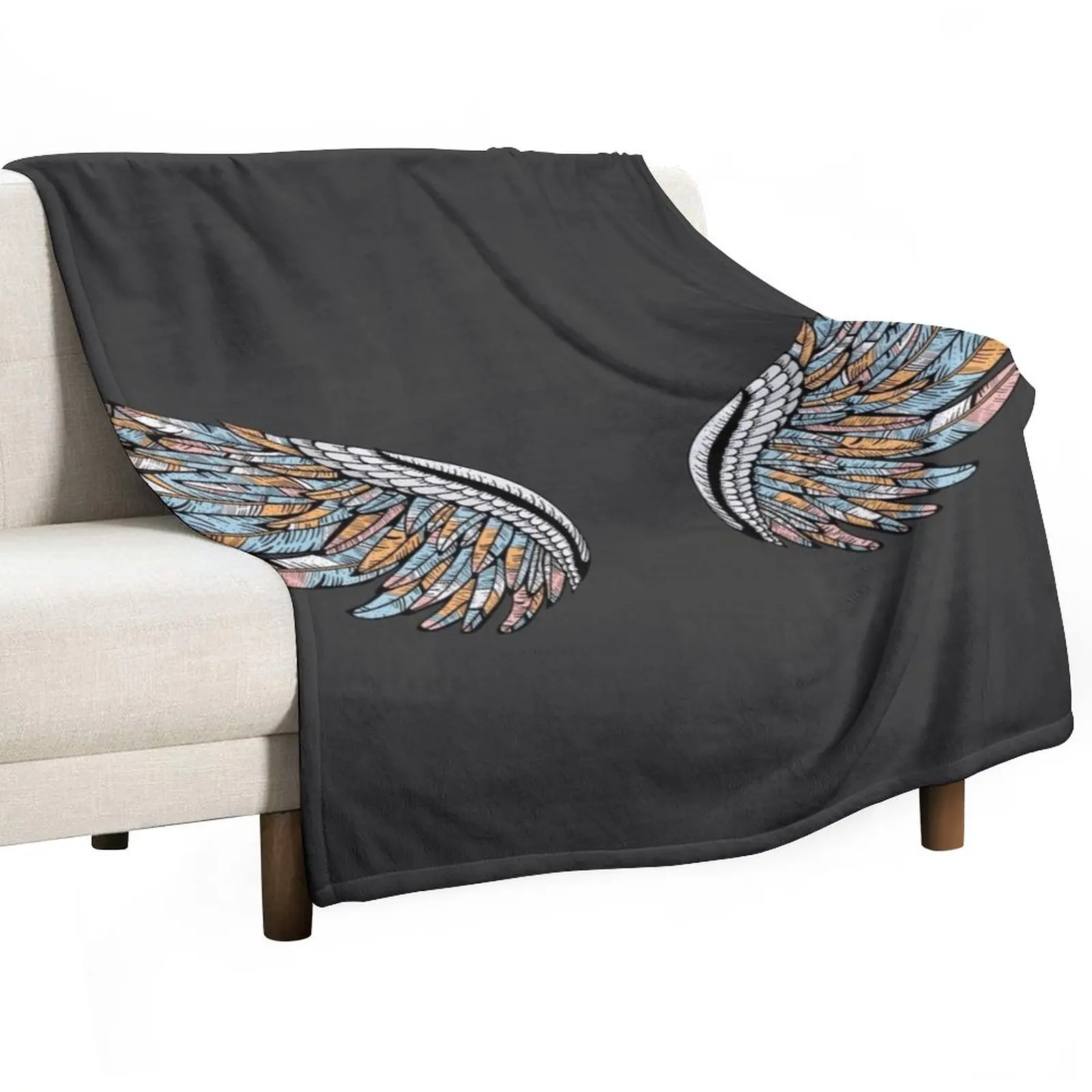 

RSJ Archangel Gabriel Wings Throw Blanket Beach Hair Thins Blankets For Bed Blankets