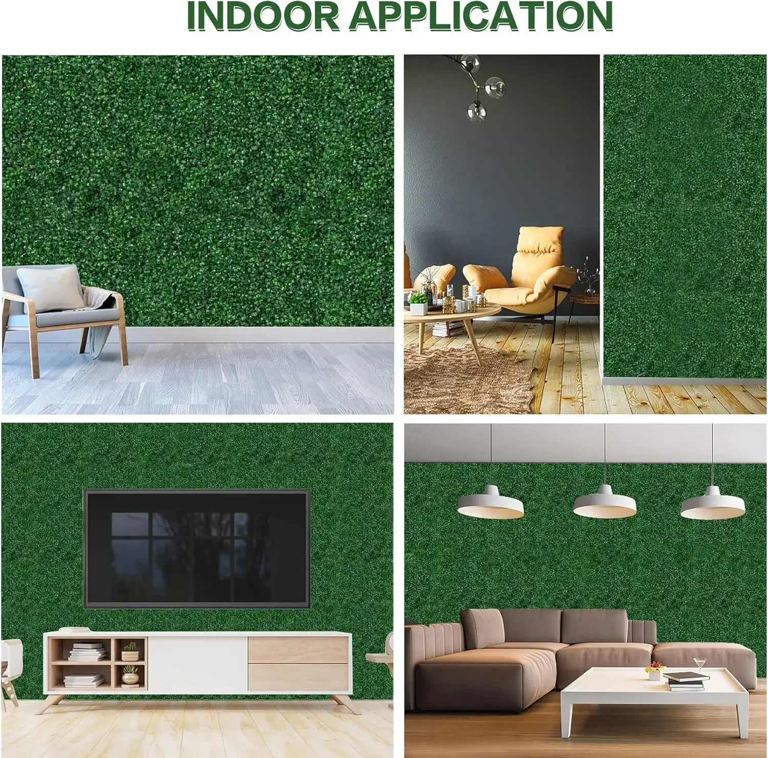 24 PCS 20"x20" Grass Wall Privacy Screen Greenery Backdrop Panels with Zip Ties,Artificial Boxwood Grass Panels Hedge Wall