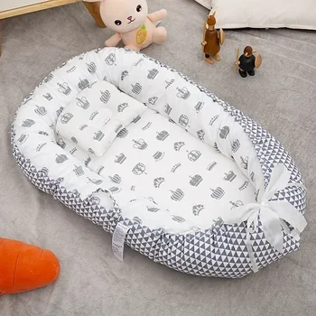 Lettino per bambini con cuscino Lettino da viaggio portatile Lettino per neonato in cotone per neonato Lettino per culla Paraurti per culla Bebe