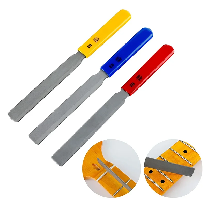 

Bass Nut File Set, Carbon Steel Guitar Fret File, Guitar Repairing and Instrument Modifying Tools for Guitars,Bass