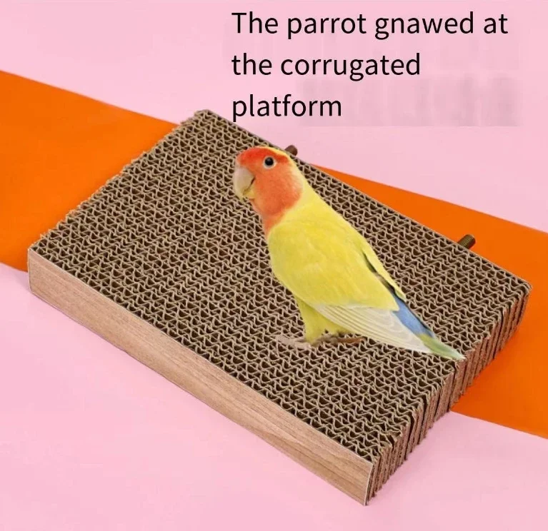 Parrot toys tiger Xuanfeng Peony claw grinding station lasagna cardboard venting grinding beak nibbling station plate