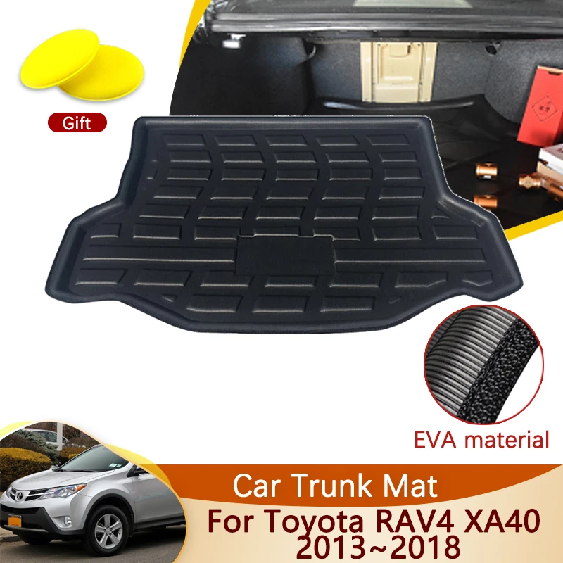 Автомобильный задний коврик для багажника для Toyota RAV4 XA40 40 2013 ~ 2018 MK4 RAV 4 2014 аксессуары напольный лоток вкладыш грузовой багажник ковер автомобильные грязевые коврики