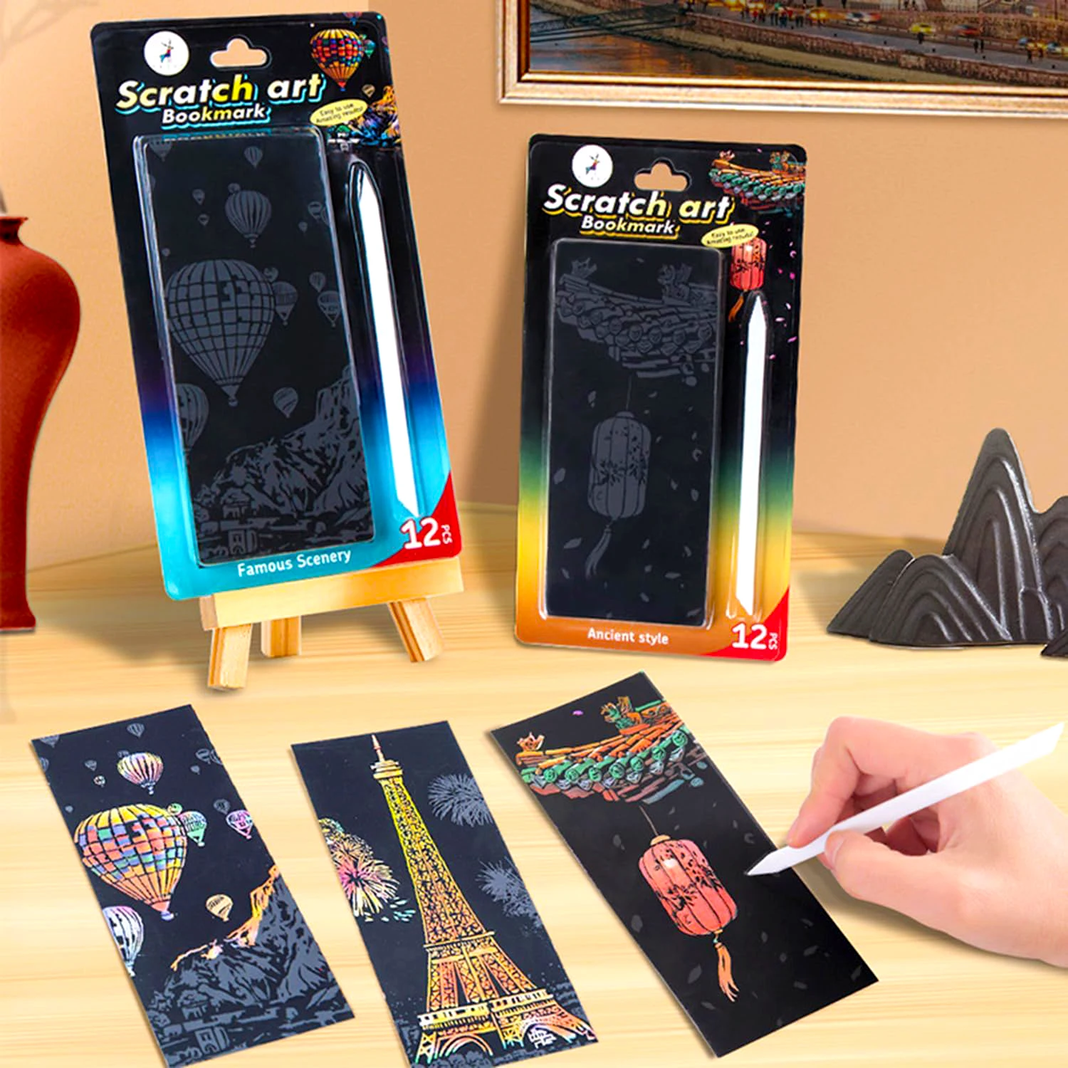 Set 70 Segnalibri Gratta E Svela Arcobaleno Con Nastri – Kit Creativo Fai-da-te Per Compleanni E Regali - 3
