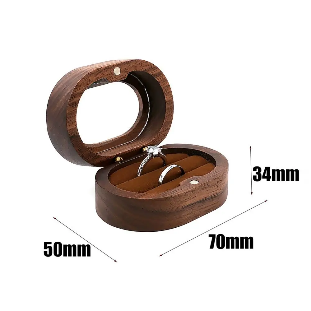 Wooden Ring Storage Box Jewelry Display Case
