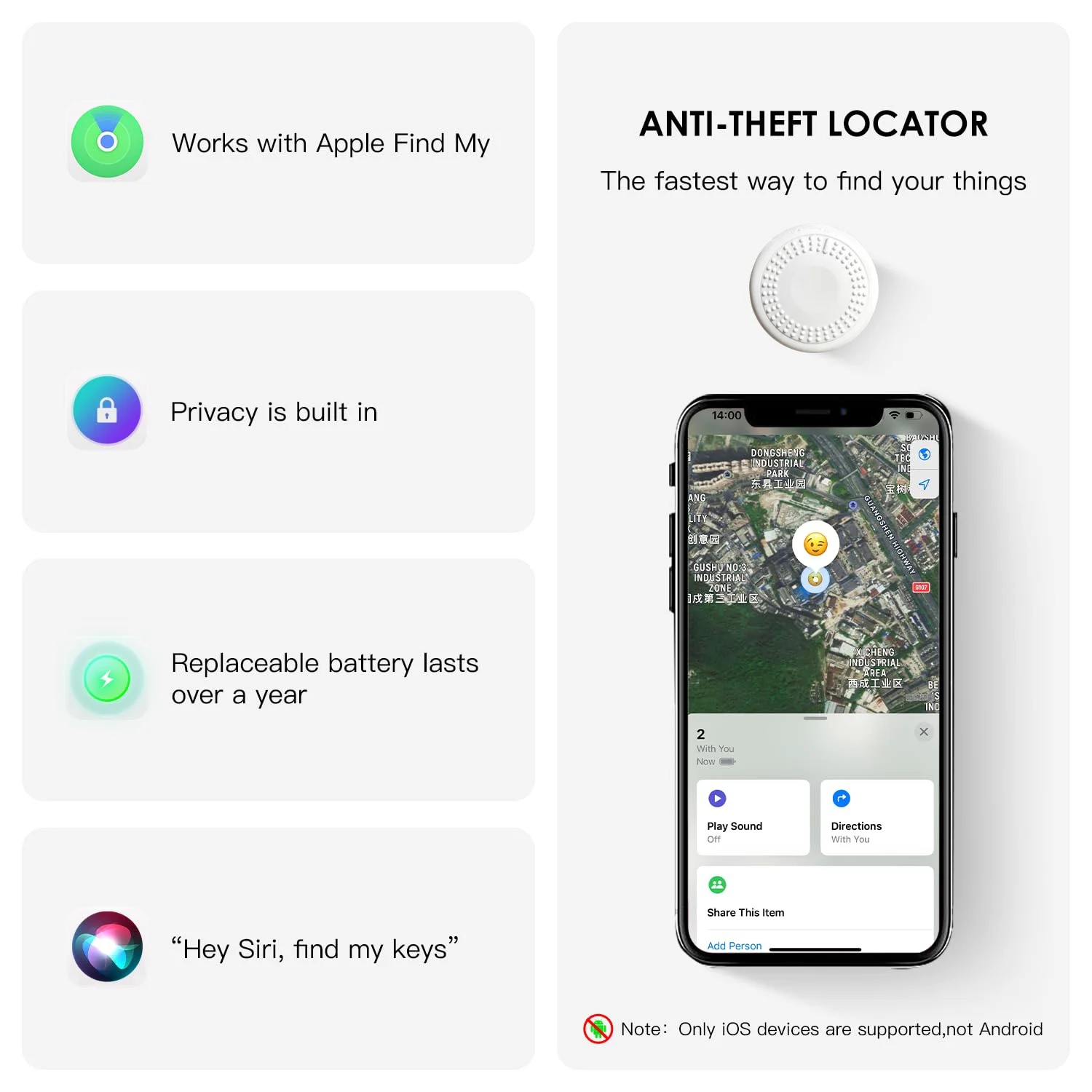 Smart GPS Tracker For Apple Find My Pet Child Real-time Positioning With Alarm Lost Tracker For Airtag Leather Protective Case gps locator anti lost tracker anti lose tracker item locator anti lost locator