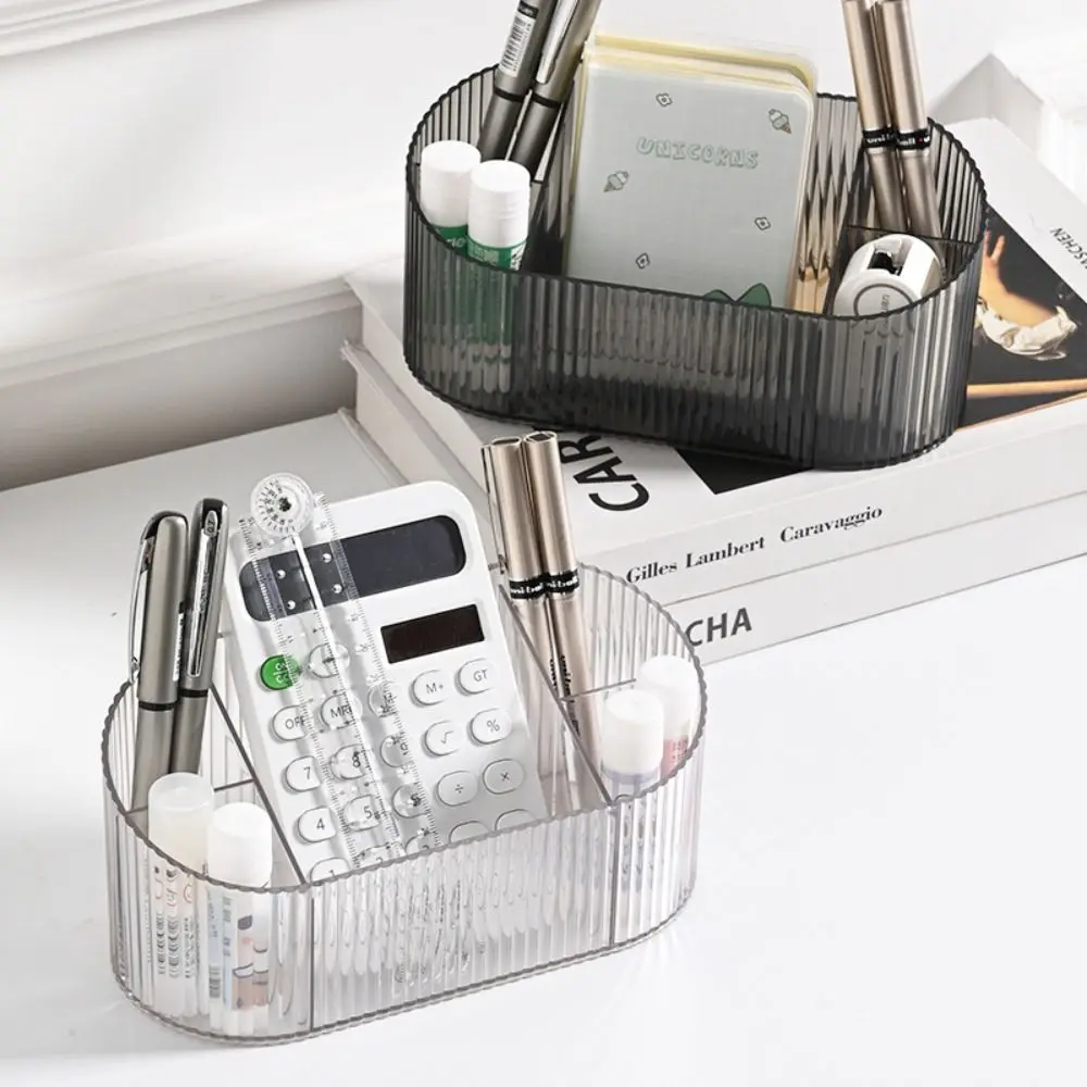 

Многофункциональная прозрачная коробка для хранения косметики, 5 ячеек, эллипс, помада, органайзер для ювелирных изделий, контейнер для ручек, для дома и офиса