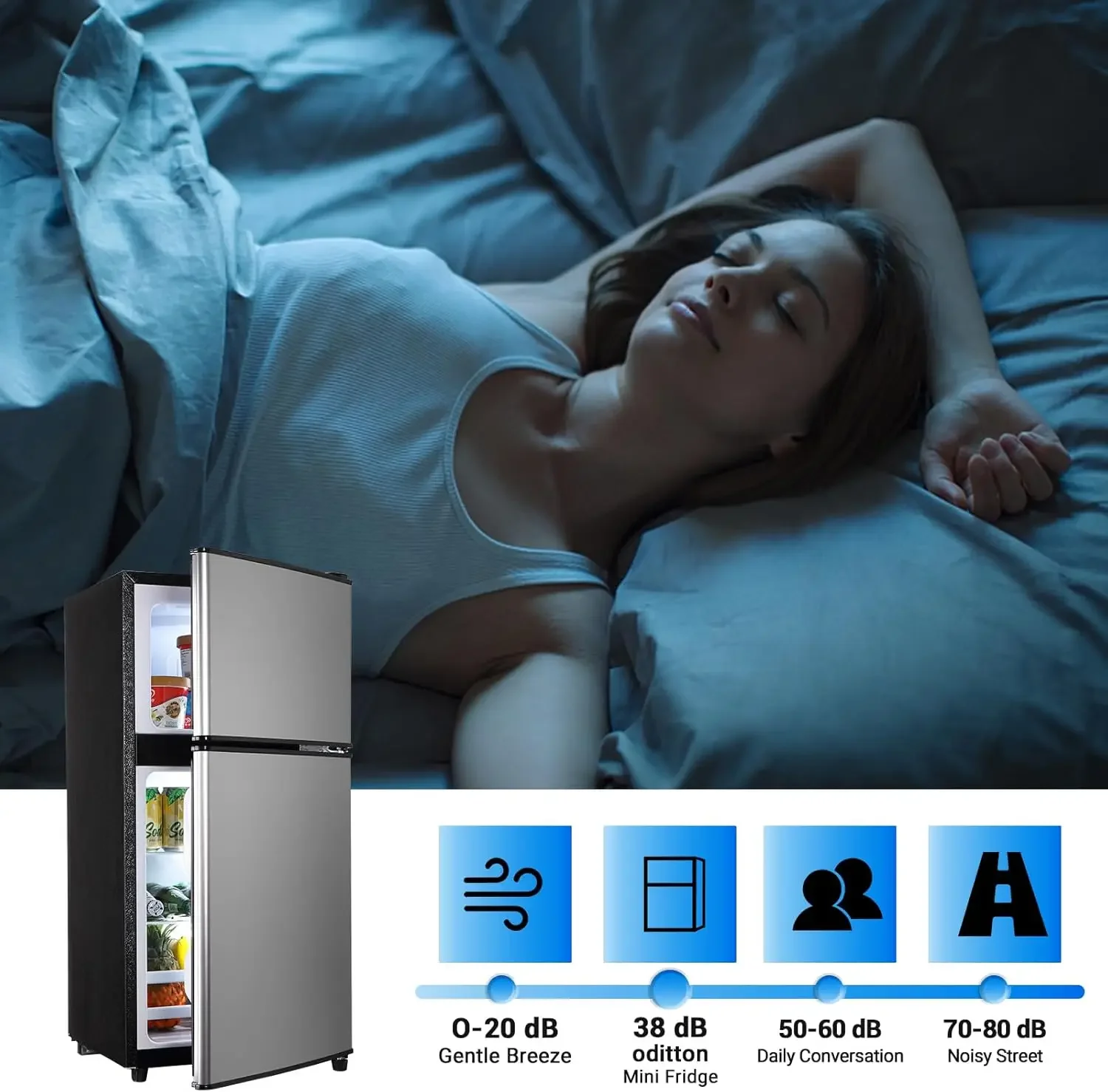 4.0 Cu.Ft Apartment Size Refrigerator, Samll Refrigerator, dorm fridges with freezer for Apartment, Office, Kitchen, Dorm, Compa 5