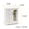 Solid Wood Jewelry Organizer Box with Mirror and Drawer Storage Elegant Butterfly Design Multi-functional Rings and Accessories 4