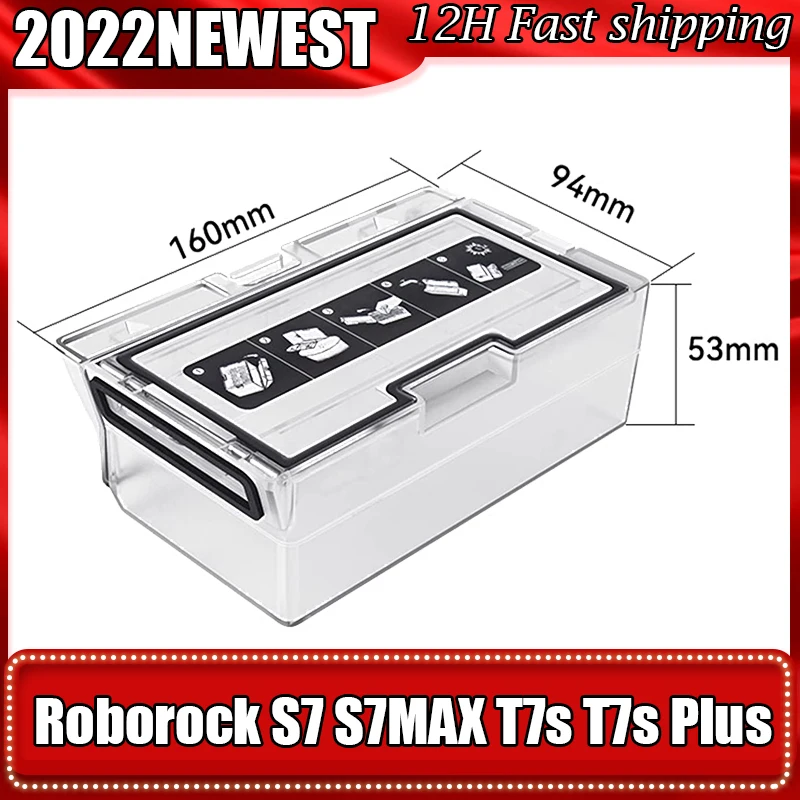

For Xiaomi Roborock S7 T7S T7S PLUS S70 S75 Dust Box Spare Parts Robot Vacuum Cleaner Dust bin with Hepa Filter Accessroies