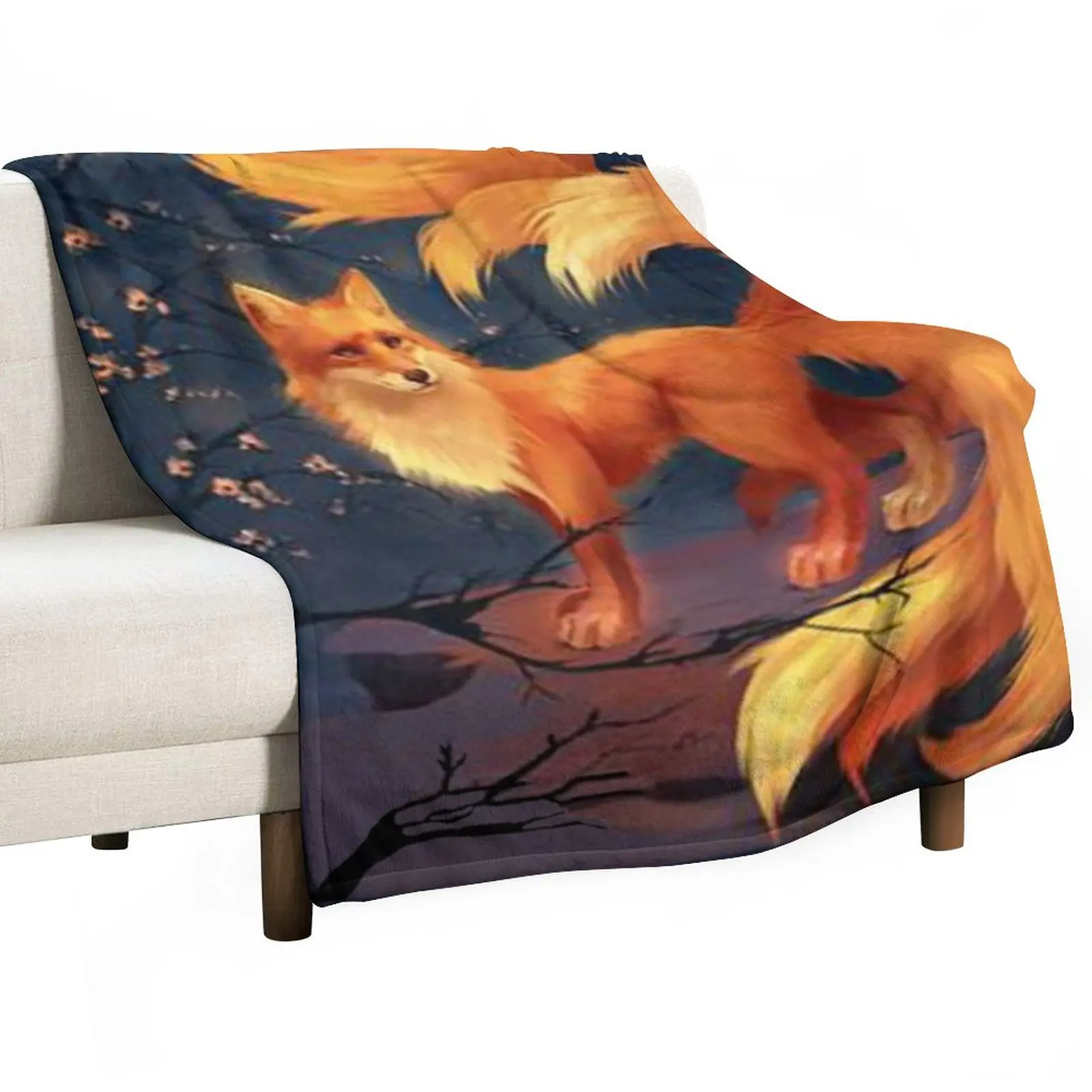 

Kitsune Throw Blanket Fashion Sofa Blankets Large Blanket