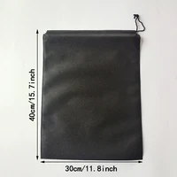 5Pcs/Set Shoes Storage Bags 30x40cm Travel Non-woven Fabric Dirty Clothes Black Storage Portable Tote Drawstring Dust Proof Bag 2