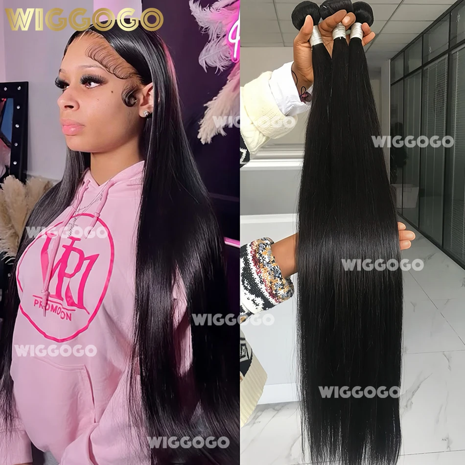 Bone Straight 1/3/4 Pcs Bundles Human Hair Bundles Virgin Hair With Unprocessed Natural Black Hair Extensions 26 28 30 Inch 1