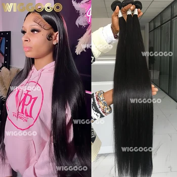 Bone Straight 1/3/4 Pcs Bundles Human Hair Bundles Virgin Hair With Unprocessed Natural Black Hair Extensions 26 28 30 Inch 1