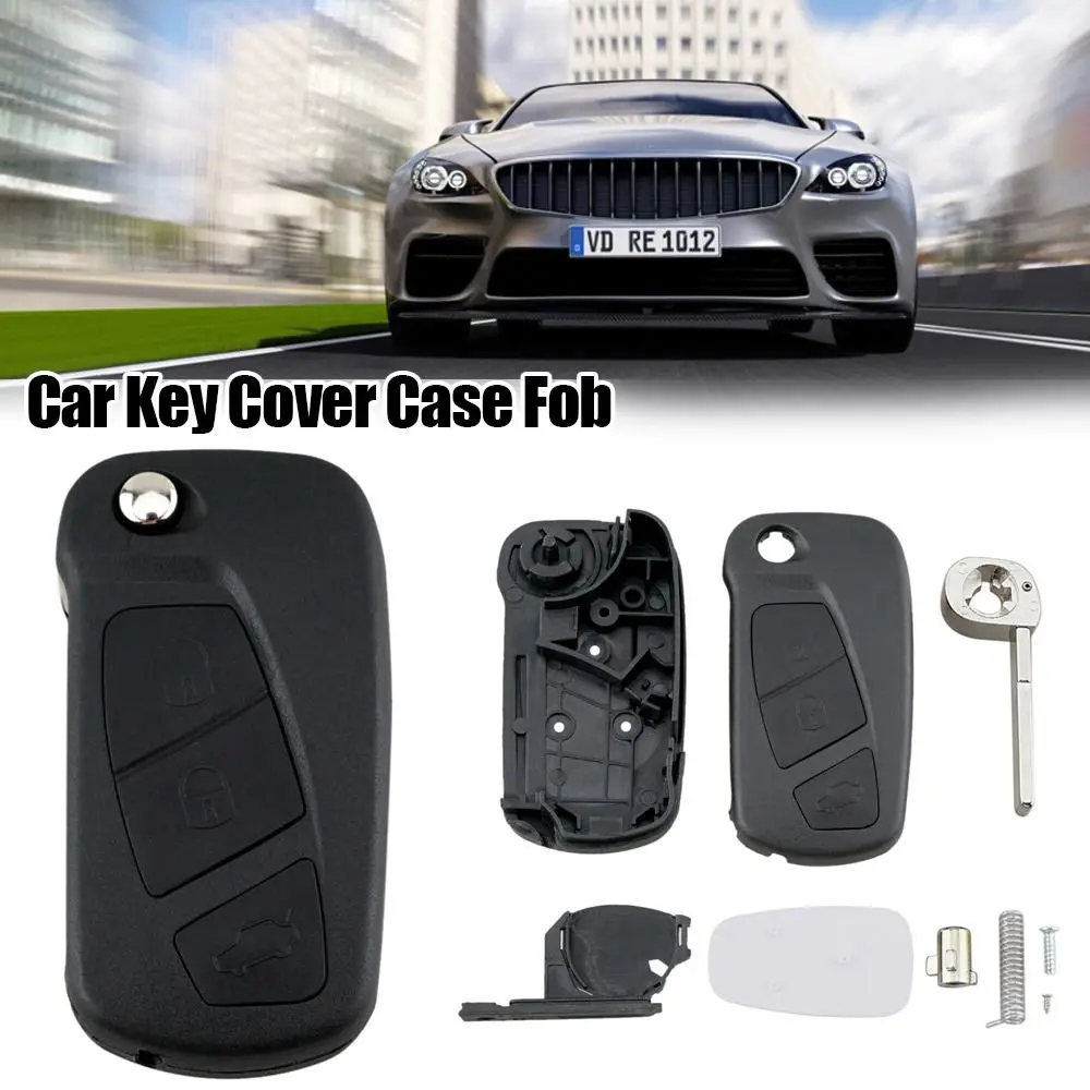 Flip Remote Key Case Durable 3 Buttons Replacement Car Key Shell ABS' Uncut Blade Car Key Case for Ford KA Car Accessories