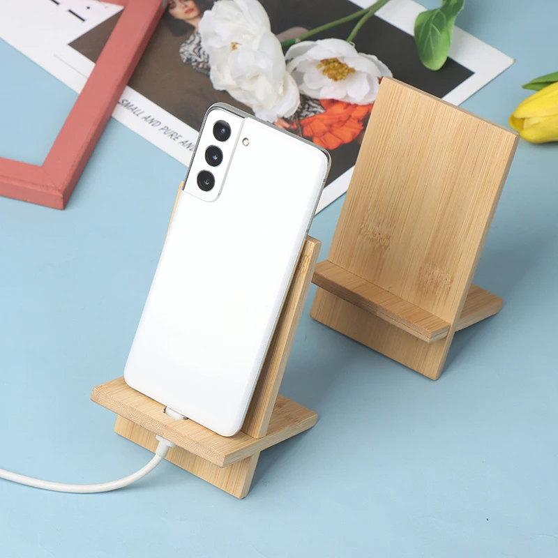 Wooden Phone and Tablet Charging Stand with Cable Management