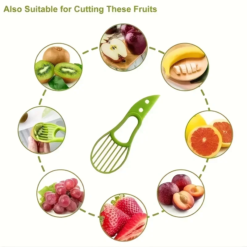 Avocado Slicer Avocado Mango Kiwi Fruit Pulp Separator Multifunctional Fruit Pit Remover Kitchen Fruit Peeler Plastic FruitKnife
