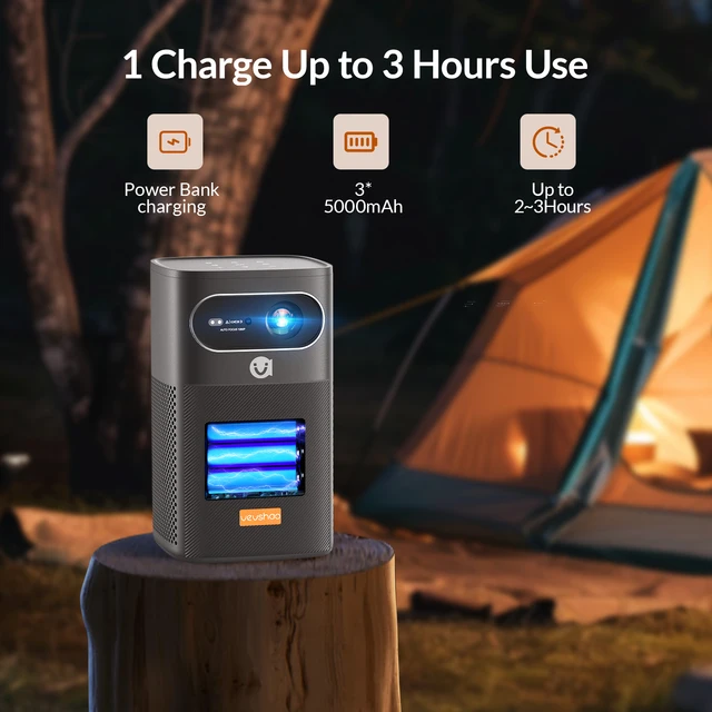 3D 4K Mini Projector Cinema Smart Android WiFi Portable 1080P Home Theater Video LED DLP Projector with Battery 2