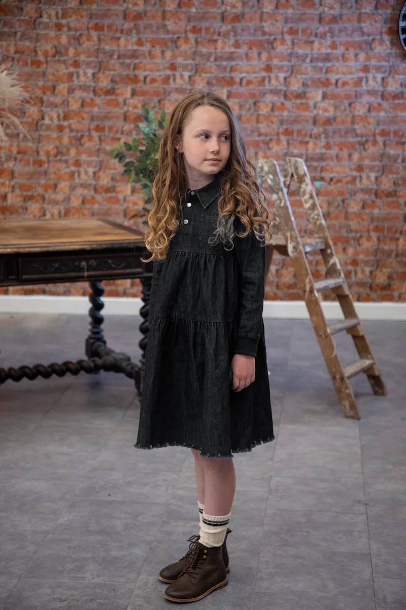 Kids Clothes AS kids denim dress baby girl boy denim romper