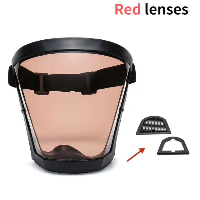 Security protection Transparent full face shield safety glasses Protective Cover WindProof Anti-fog Eye Protection Face Mask Red eye