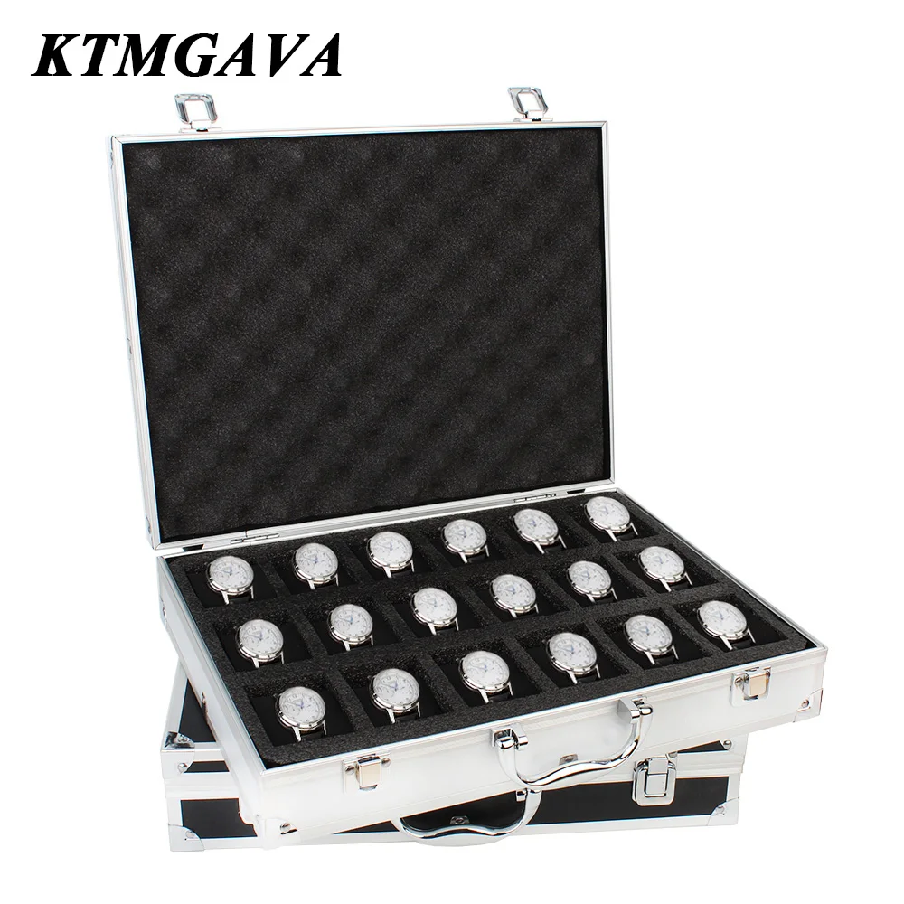 10/18 Girds Watch Box Aluminum Alloy Pattern Storage Clock Box Collection Display Gift Boxes