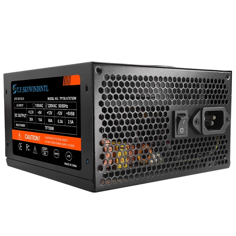 750W PC 전원 공급 비 모듈 220V 20+4PIN PC 데스크톱 컴퓨터를 위해 적합한 활동적인 ATX PSU PC 소스