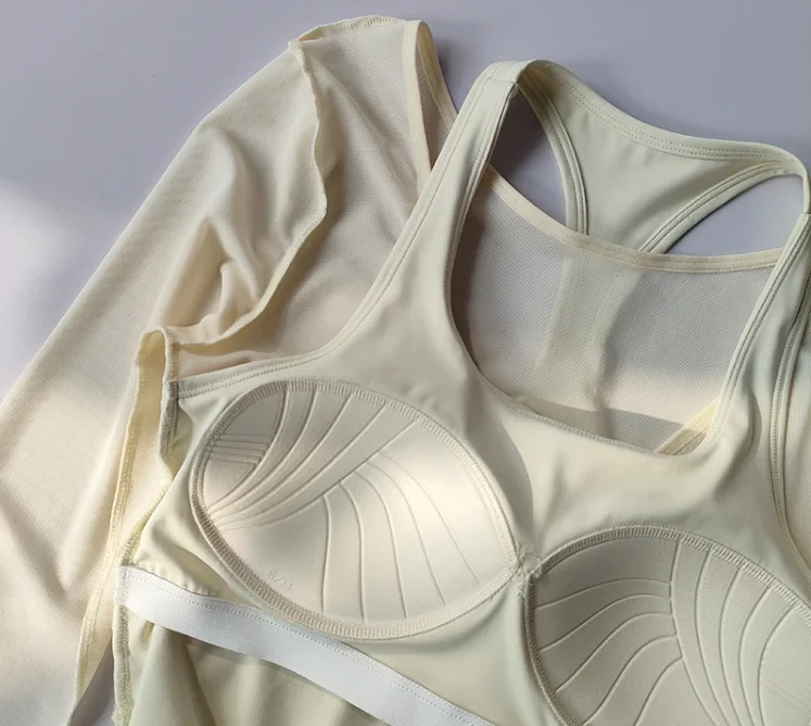 Sexy Mesh Slimming Yoga Suit for Women Gathering Together Sports Bra Fake Two Pieces of Quick Drying Training Pilates Cover Up
