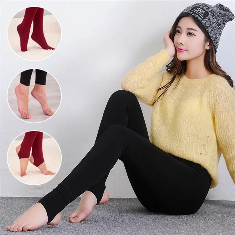 Winter Fleece Lined Tights Women Nude Thermal Pantyhose Warm Panty Polar  Skin Black Effect Stockings Slimming High Waist Legging