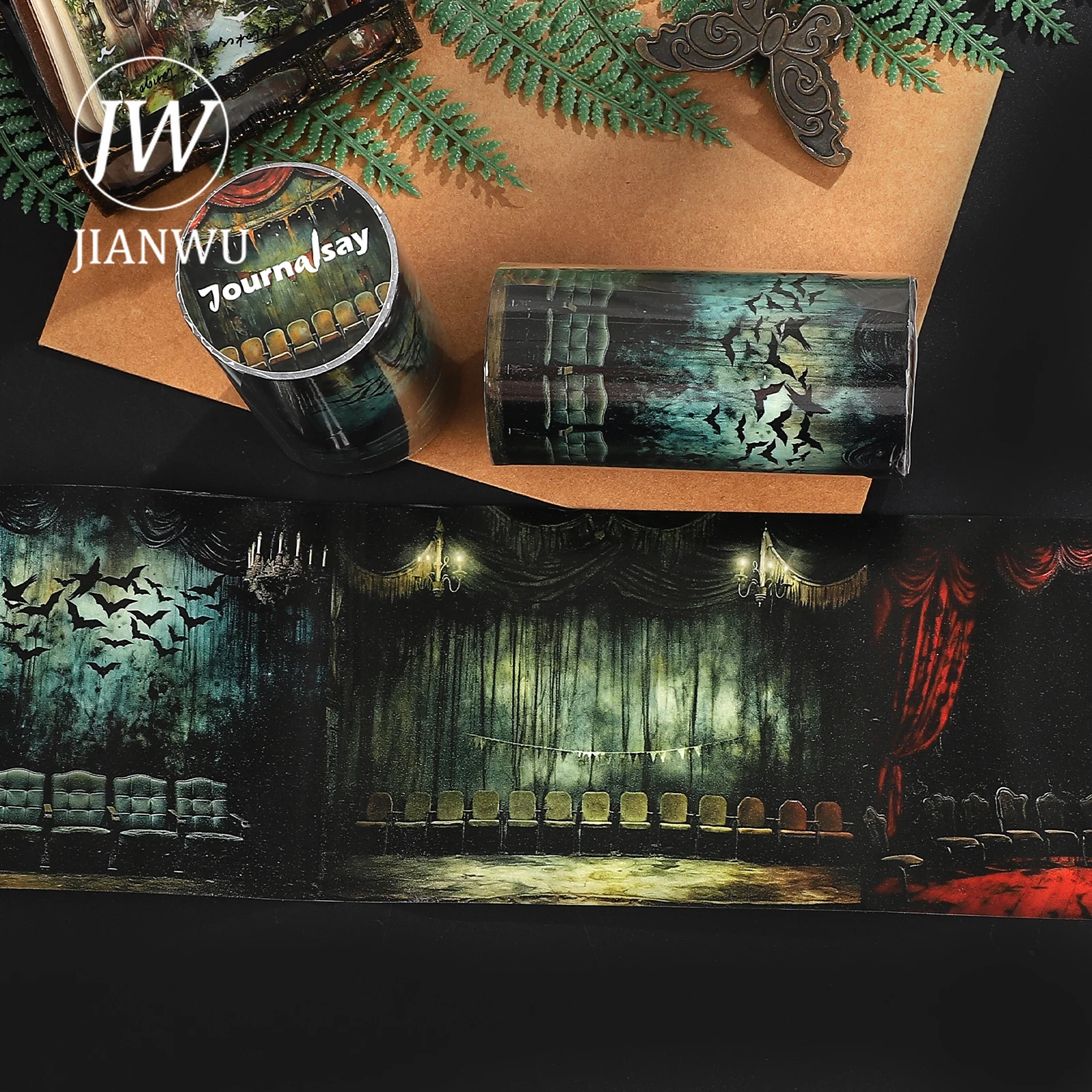 JIANWU 80mm * 204mm 빈티지 고딕 극장 풍경 소재 콜라주 스크랩북킹 와시 테이프 크리 에이 티브 DIY 저널 문구