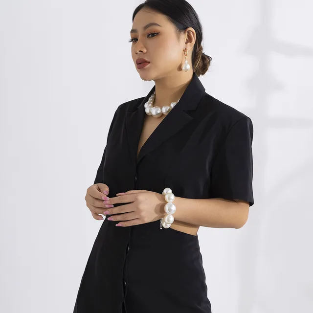 DIEZI Elegant Big Imitation Pearl Choker Necklace For Women Fashion Girls Gift Statement Collar Choker Necklace New Jewelry 4