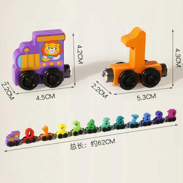 Wooden Magnetic Number Train