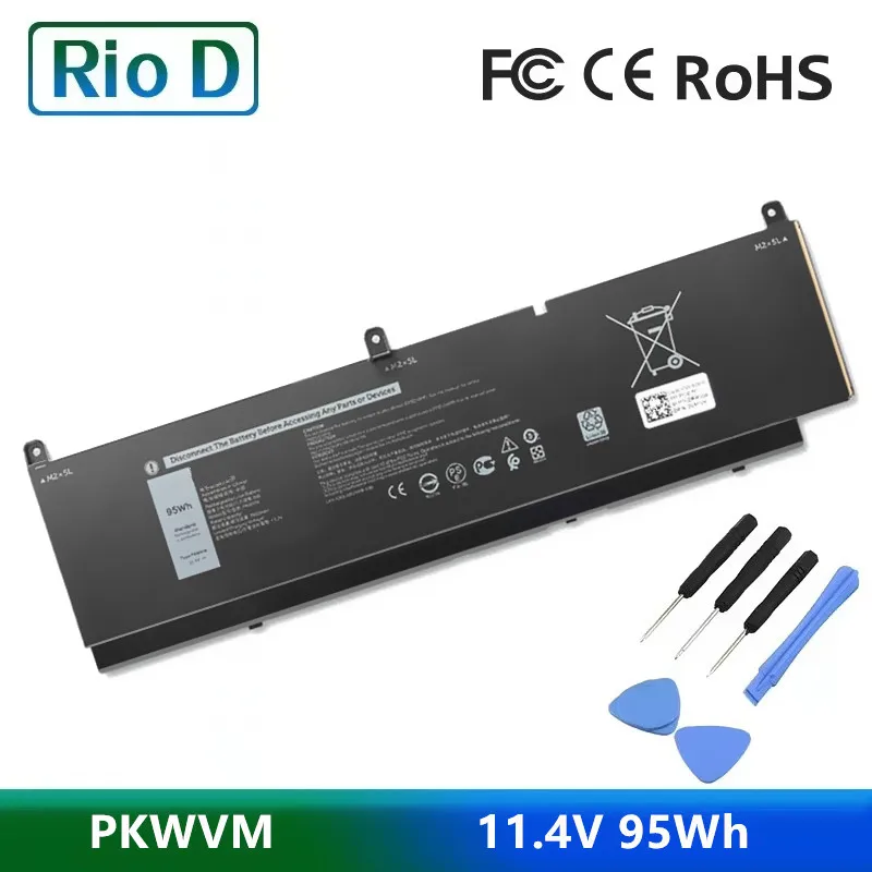 Pkwvm 11.4v 95wh Bateria do Portátil para Dell Precision 7550 7560 7750 7760 Mobile Workstation 68nd3 Cr72x G5fj8 J0vnr Cr72x 17c06