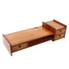 Bamboo Wood Monitor Stand with Storage Organizer Drawers Desktop Laptop Shelf Risers Stand for Home Office Use 4