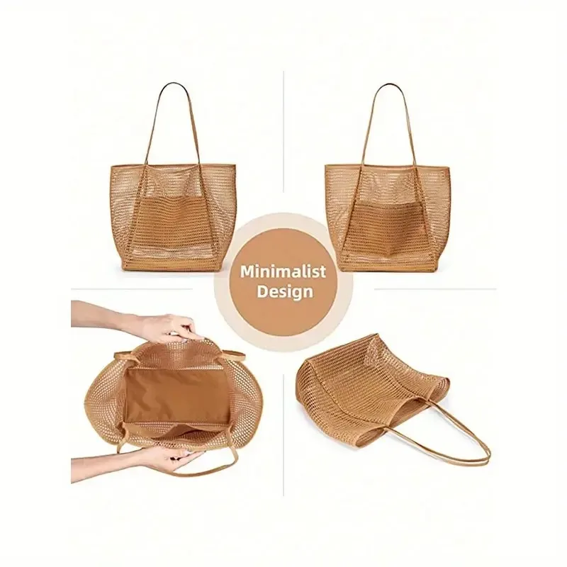 Mesh Beach Tote bag for Womens Shoulder Handbag Causal Hobo Pool Bags travel beach swimming bowls beach bags
