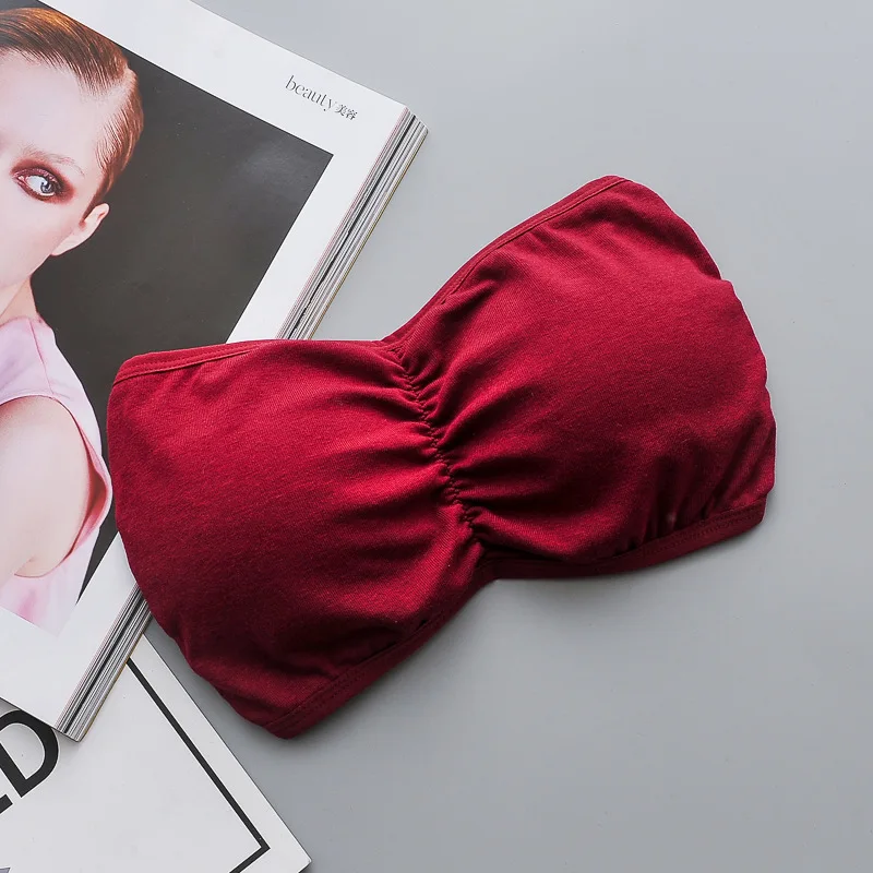 Women Lingerie Bra Women Tube Tops Strapless Bra Tube Top Women Cross Back Bralette Wireless Invisible Bra Seamless Underwear Female Lingerie Sexy Cotton Crop Top