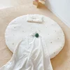 85CM Bear Embroidery Pad Removable Cotton Round Carpet Floor Rugs Newborn Baby Crawling Mat Soft Zipper Kids Room Play Mats 4