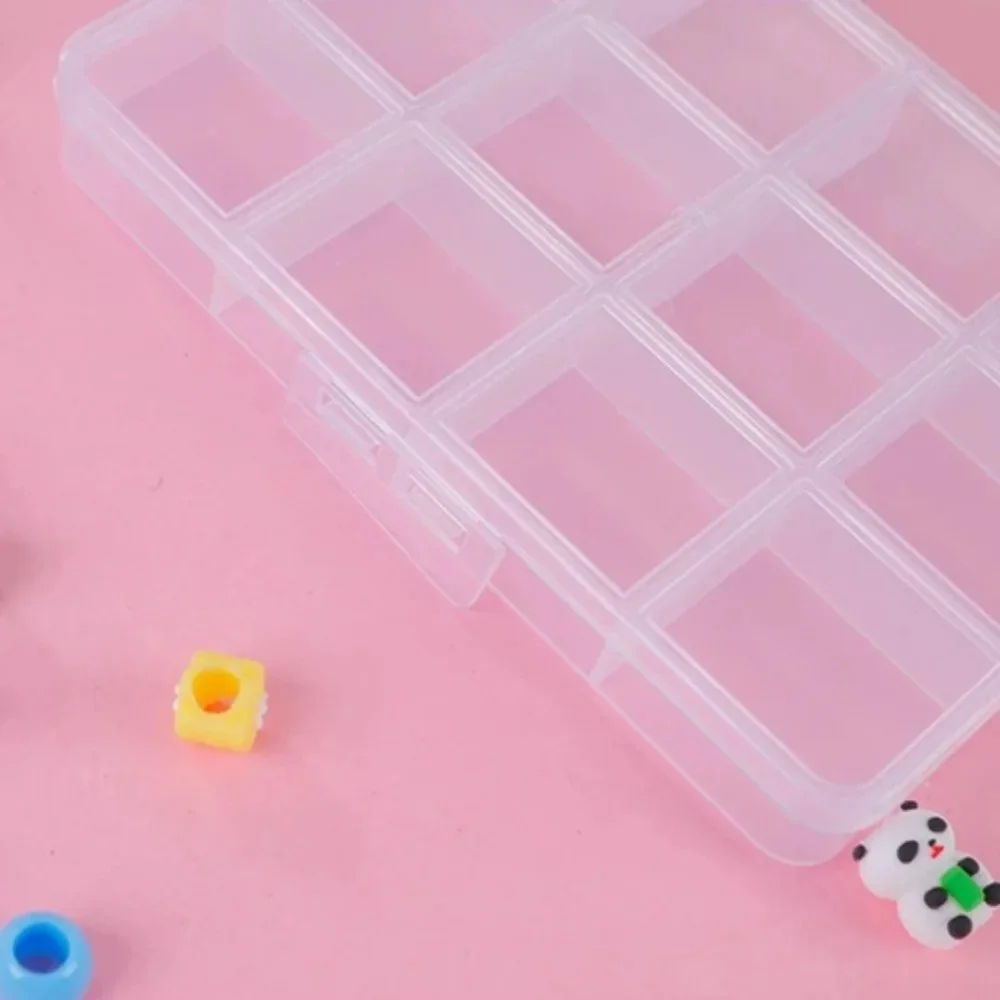 Clear Plastic Jewelry Box Adjustable Compartments 9-20 Slots Organizer Storage Container For Beads Earrings Rings Rectangle