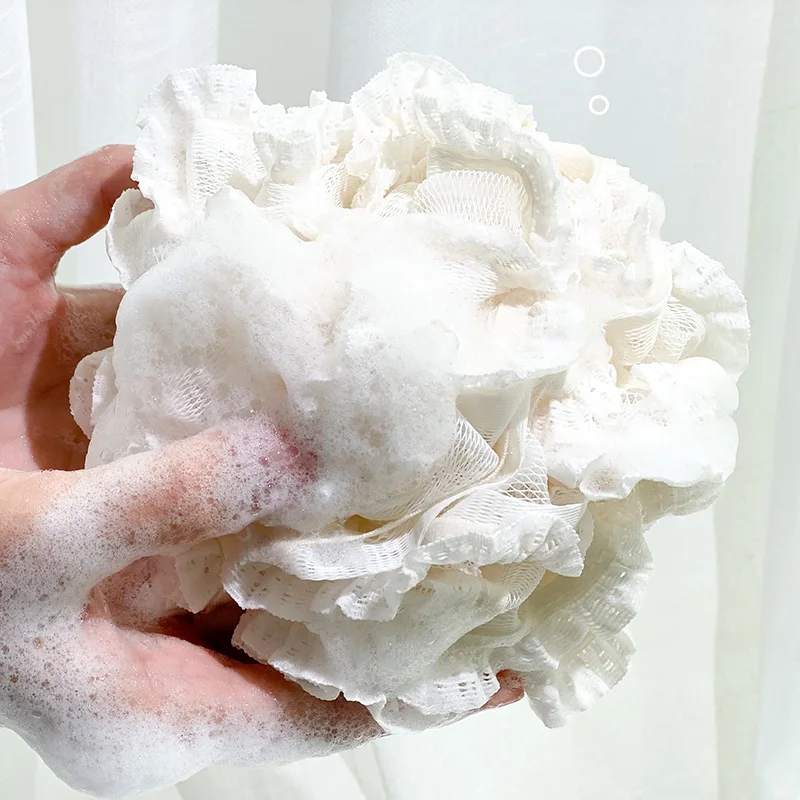 Body Scrub Glove Cute Lace Soft Sponge Bath Ball Shower Rub