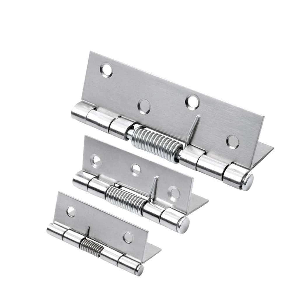 Self Closing Spring Door Hinge Stainless Steel Hinges 2pcs for Cabinets