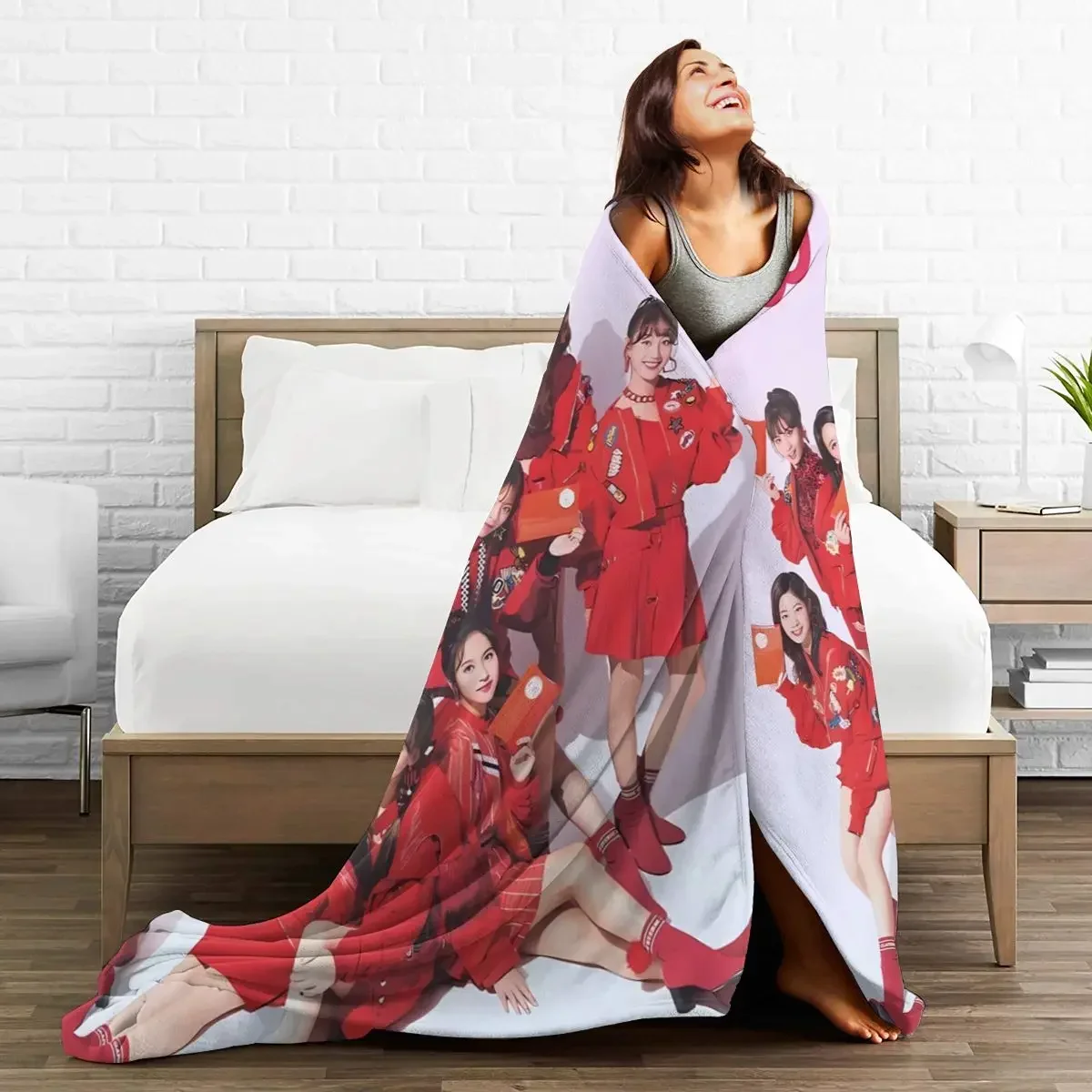 Kpop TWICE Girl Group All Season Fleece Blanket Throw Ultra Soft Flannel Blanket Digital Printed Premium Fluffy Fleece 5