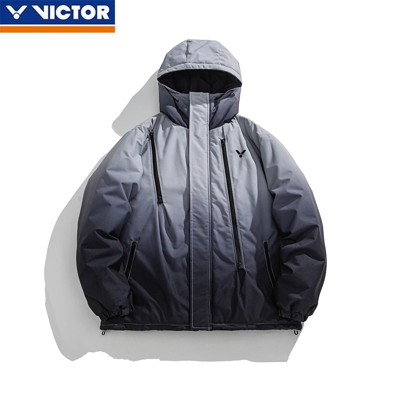 VICTOR Winter Badminton Suit Warm Sports Casual Jacket Advanced Gradual Change Color Windproof Couple Jacket