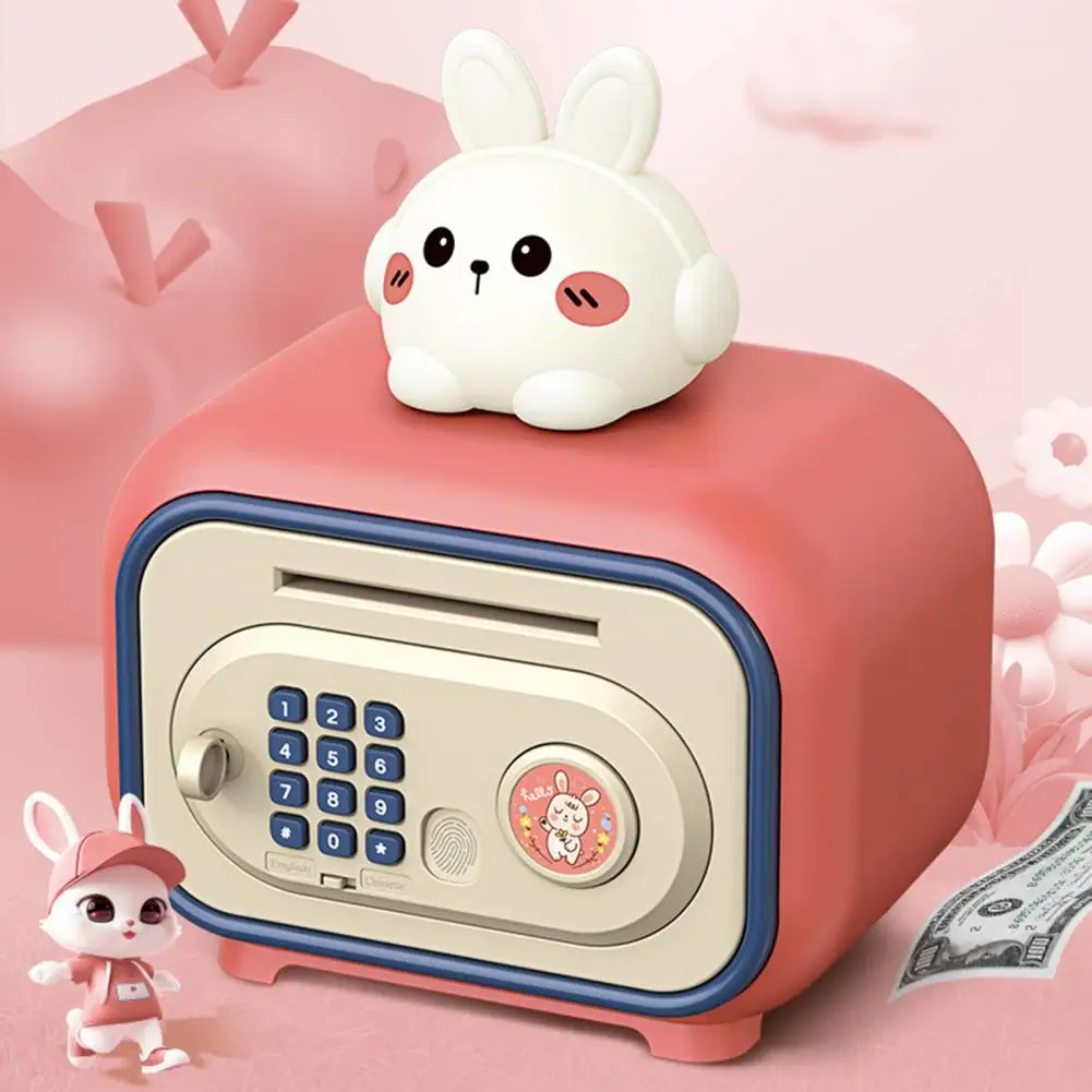 Kids Education Toy Electronic Piggy Bank for Kids with Fingerprint Unlock Capacity Money Saving Box Fun Style Toy for Boys Girls