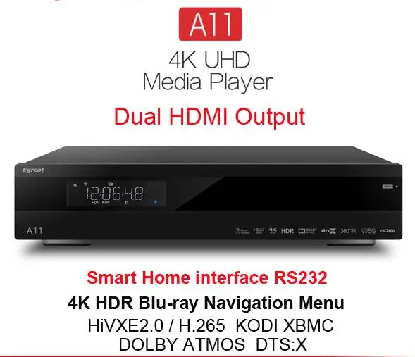 A11 Hi3798CV200 쿼드 코어 4K HDR 8TB HDD 미디어 플레이어, 안드로이드 5.1 TV 박스