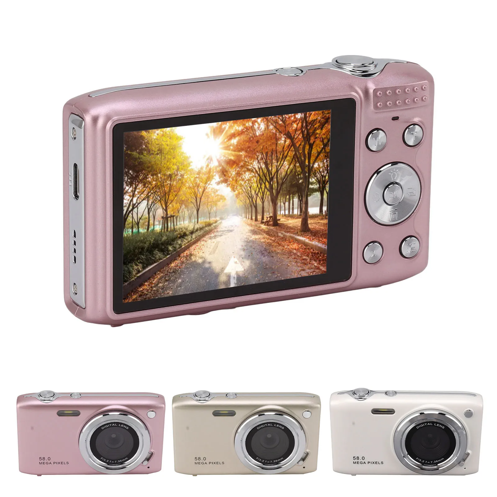 컴팩트 카메라 자동 노출 IPS 스크린, 4K 디지털 카메라, 자동 초점, 슬림하고 가벼운 16X 줌, 브이로그용, 2.88 인치
