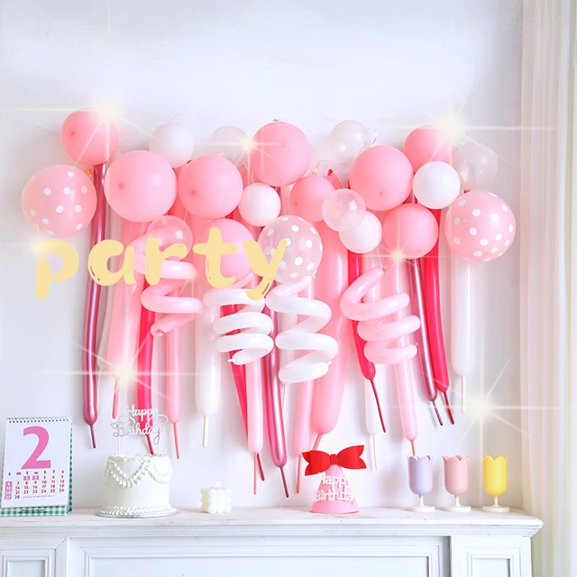 INS-Ballon Magique de Style Coréen pour Bébé Fille, Rose, Jaune, Kit de  ixd'Anniversaire pour