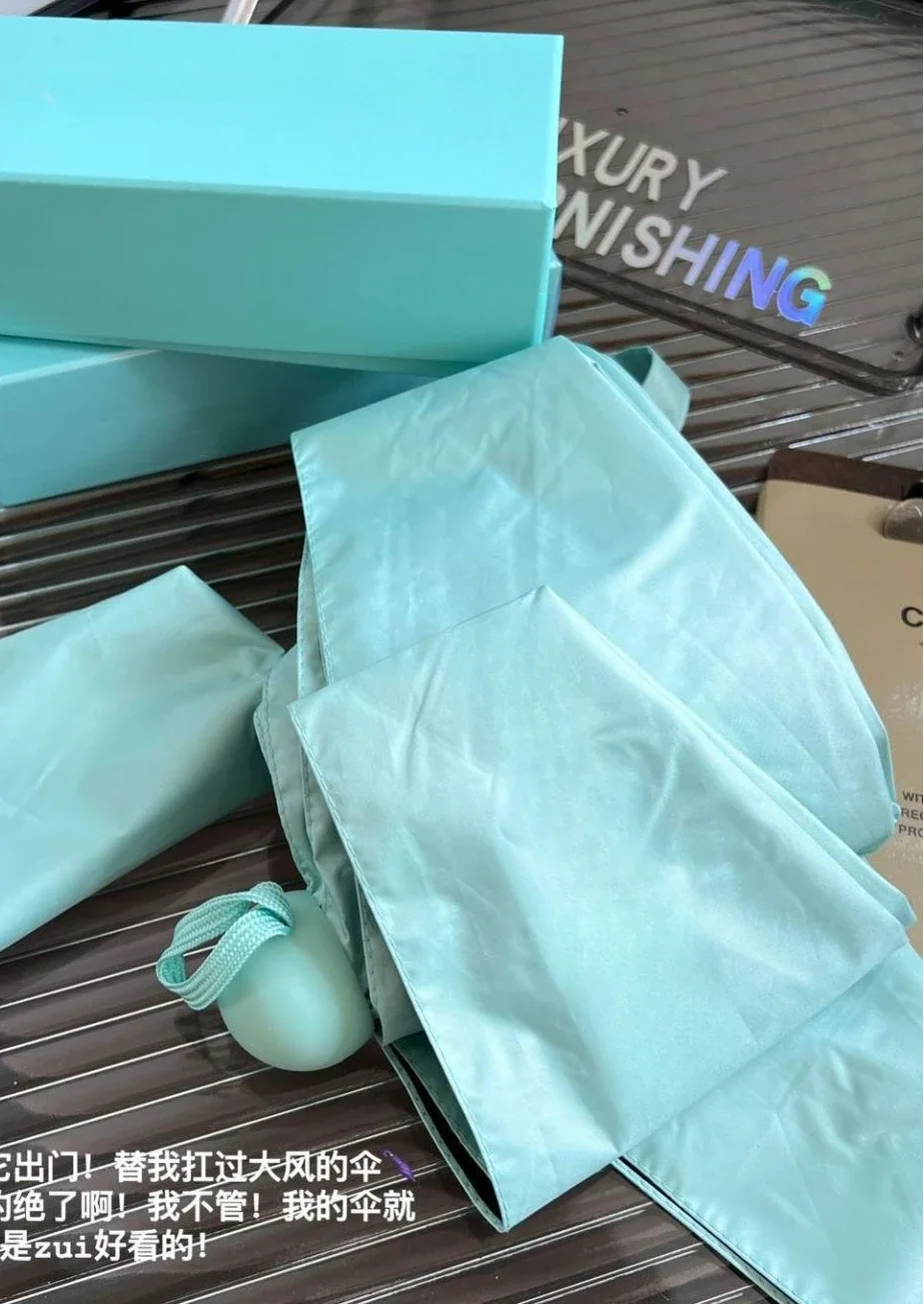 

New T blue umbrella for rain and shine hand folding umbrella gift